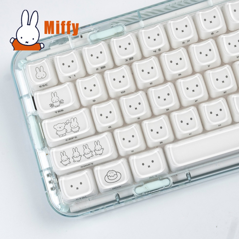 Gaming Accessories Aesthetic - Teclas Kawaii Miffy: Keycaps de Coelho