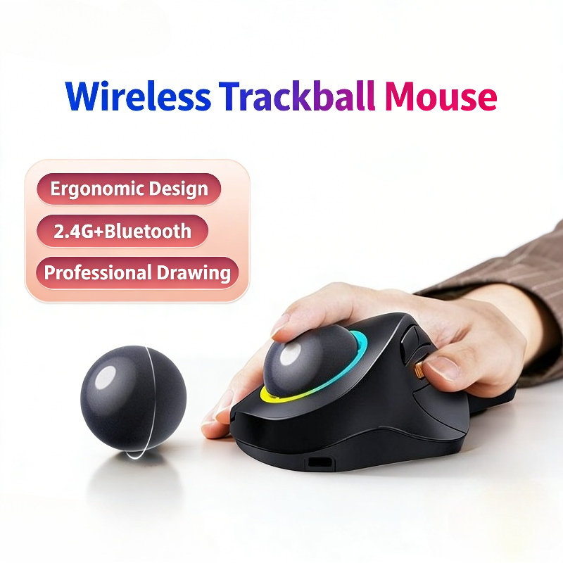 Gaming Accessories Ipad - Mouse trackball sem fio rgb ergonômico,
