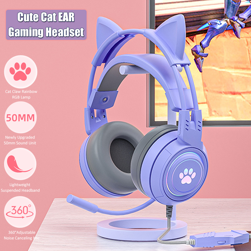 Gaming Setup Accessories Xbox - Cute Cat Ear Gaming Headphones com