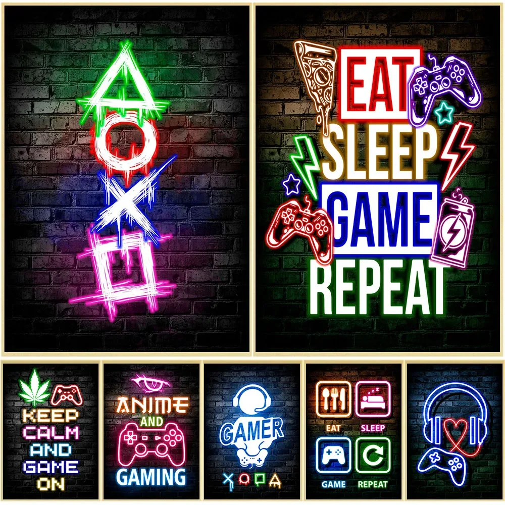 Gaming Accessories Decor - Artes de Parede Neon para Jogos,