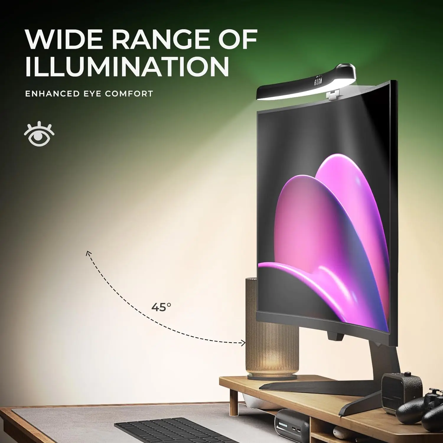 Barra de luz curvada para moni - Gaming Accessories Led avaliação e preço