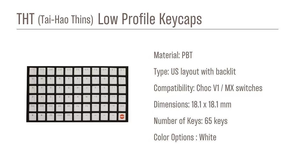 Taihao tht branco keycap fino  - Gaming Accessories Aesthetic avaliação e preço