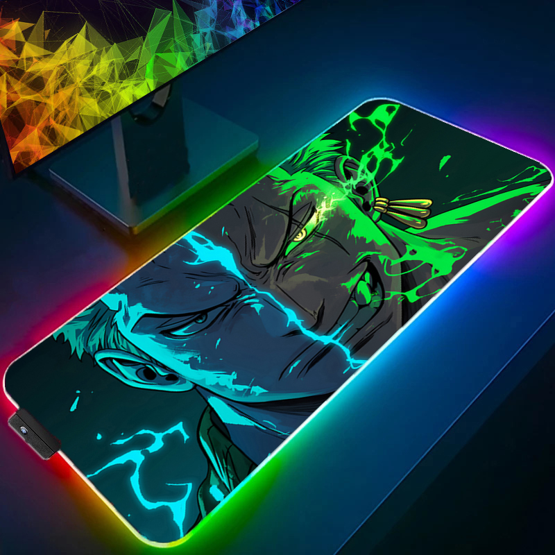 Uma peça zoro mouse pad rgb ac - Gaming Accessories Led avaliação e preço