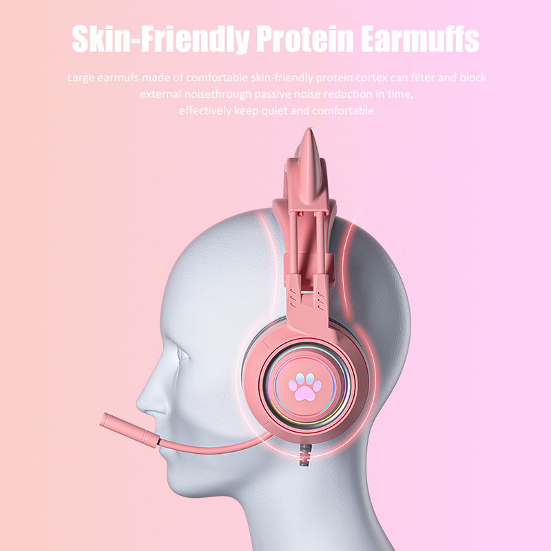 Cute Cat Ear Gaming Headphones - Gaming Setup Accessories Xbox avaliação e preço