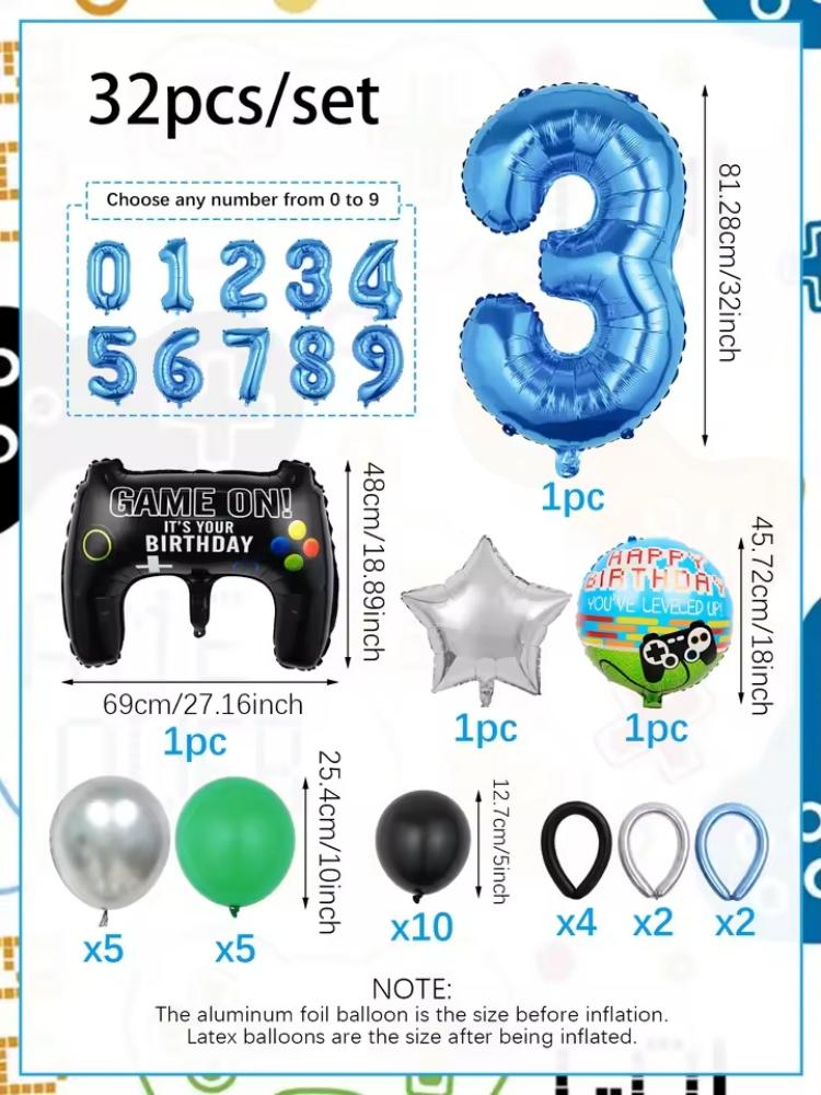 Kit de Balões Temáticos de Jog - Gaming Accessories Decor avaliação e preço